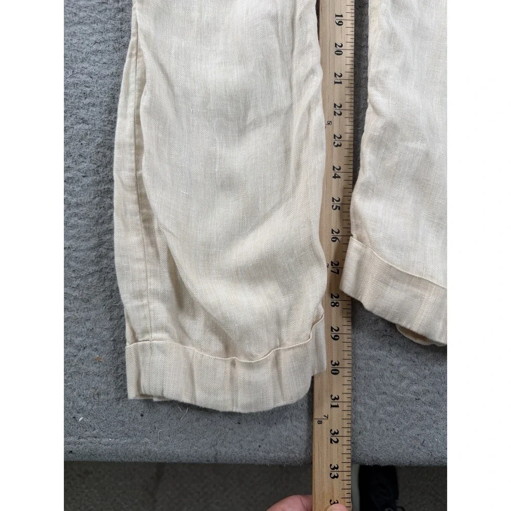 Baird McNutt Linen Pants Men's 36x30 Murano Alex Beige Slim Fit Summer Light